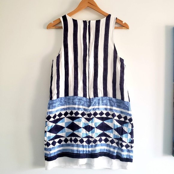 Lulus Multitask Queen Ivory and Blue Shift Dress - Picture 5 of 5